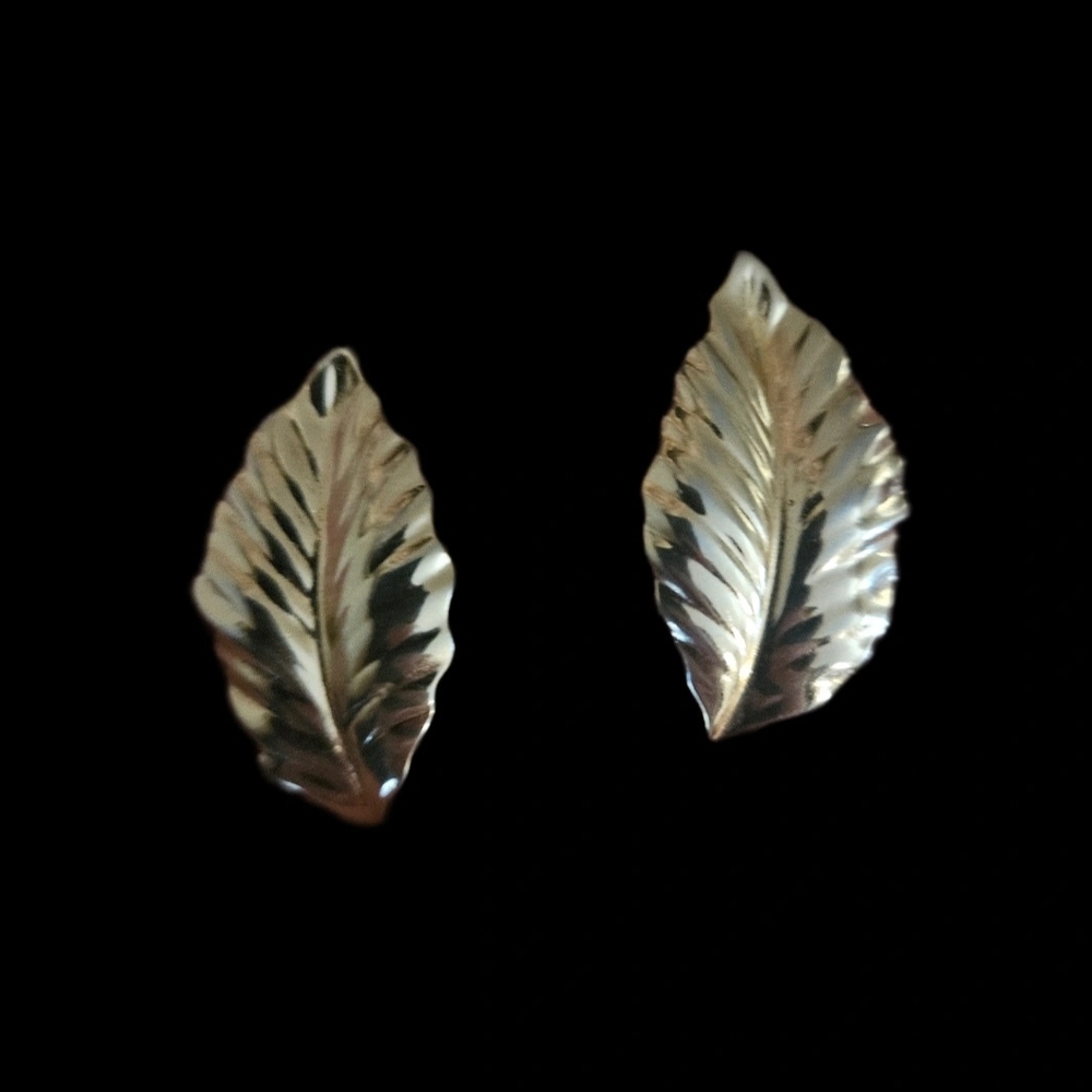 Vintage Louis Féraud Paris Gold Leaf Statement Earrings